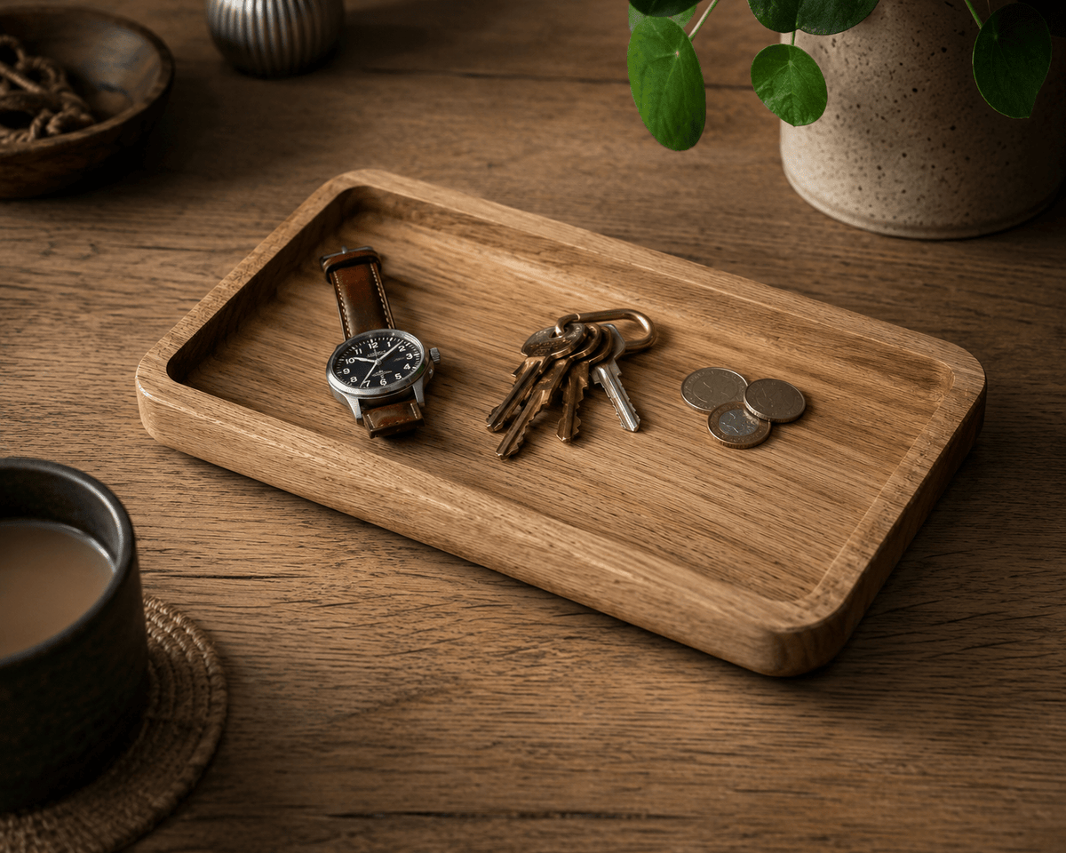 Solid Oak Valet Tray - The Merchants Mark