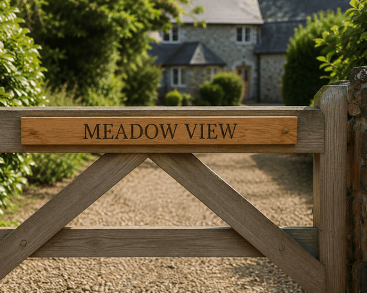 Heritage Oak Gate Sign - The Merchants Mark