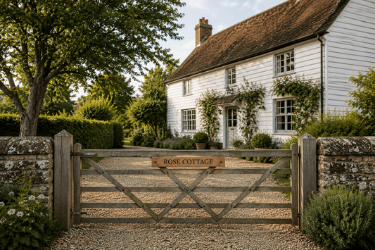 Heritage Oak Gate Sign - The Merchants Mark