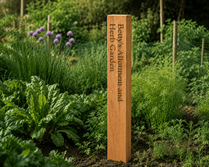 Personalised Solid Oak Marker Post - The Merchants Mark