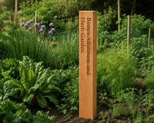 Personalised Solid Oak Marker Post - The Merchants Mark