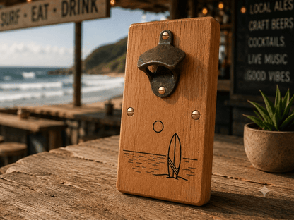 Solid Oak Breakwater Bottle Opener - The Merchants Mark