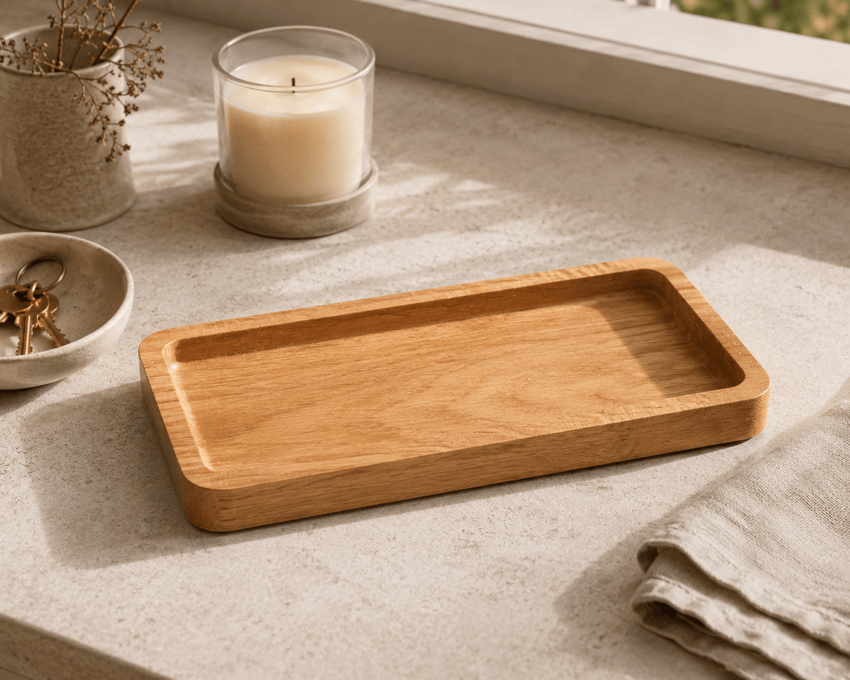 Solid Oak Valet Tray - The Merchants Mark